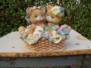 coopia di gattini in ceramica