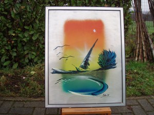 dipinto stilizzato barca a vela