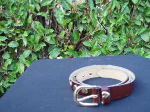 cintura donna in pelle marrone