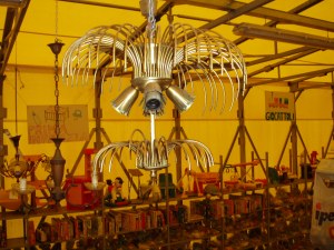 lampadario in ottone a grappolo