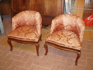 poltroncine rosse da camera anni '60