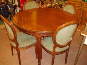 tavolo sala con 4 sedie 120 cm diametro